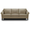 Sienna Genuine Leather Midcentury Modern Sofa, Beige