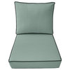 |COVER ONLY| Outdoor Contrast Piped Trim Small Deep Seat Back Pillow Cover AD002