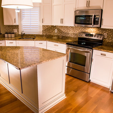 Transitional White Kitchen in Italian Laminate