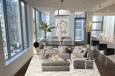 Example of a trendy living room design in San Diego