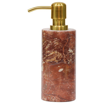 Polished Marble Bathroom Soap/Lotion Dispenser, Galaxy Pink, Pks-L