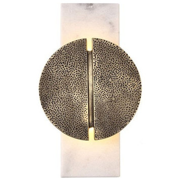 Modern Marble Wall Lamp in Designer Style, Copper, Cool Light