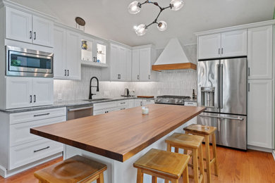 Example of a trendy kitchen design in Boston