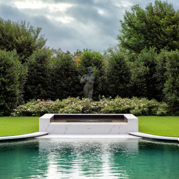 Contemporary Sculpture Garden With Formal Pool & Art-Driven Landscape Design