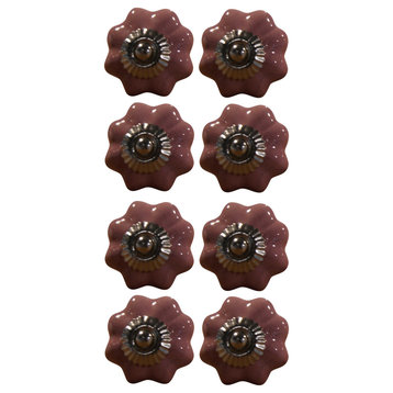1.5" X 1.5" X 1.5" Glossy Pink Silver And Red  Knobs 8 Pack