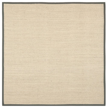 Safavieh Natural Fiber Collection NF443 Rug, Marble/Grey, 8' Square