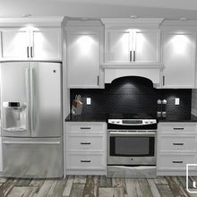Kitchen with Black backsplash