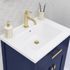 Myra 24 In. Integrated Ceramic Sink Top Vanity in Monarch Blue with Faucet