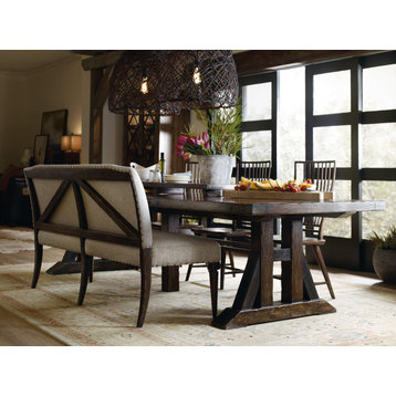 Roslyn County Trestle Dining Table With 2 21" leaves