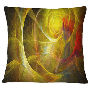 Bright Yellow Stormy Sky Abstract Throw Pillow, 16"x16"