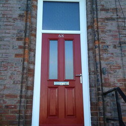 The Cardiff Composite Door in Red with Clear Glazing - Front Doors
