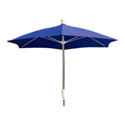 FiberBuilt Umbrellas LLC - 7.5 Foot Navy Blue Olefin Hexagonal Patio Umbrella - Outdoor Umbrellas