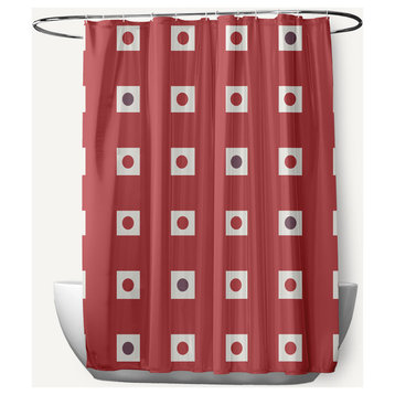 Li'l Boxes Ligonberry Red 70" w x 73" h Shower Curtain