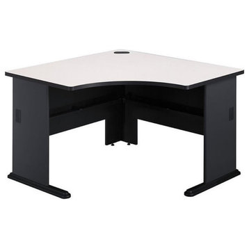 Bowery Hill 48" Transitional Engineered Wood Corner Desk in Slate Gray