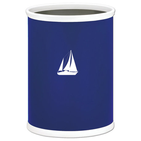 Kasualware 13Qt Oval Wastebasket, Sailboat