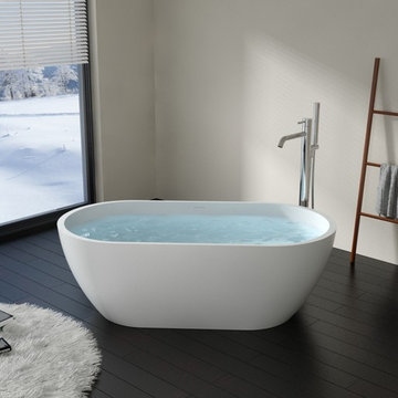 Badeloft - UPC Cert, Modern, Oval, Stone Resin, Freestanding Bathtub - BW-02-XL