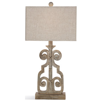 Bassett Mirror Braylin Resin And Metal Table Lamp With Weathered Grey L3234TEC