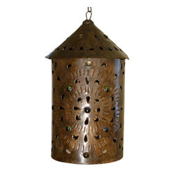 mexican tin and glass lighting - Pendant Lighting
