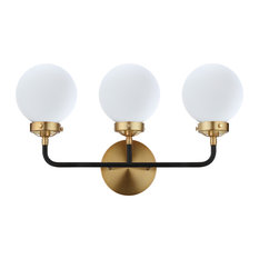 JONATHAN Y Lighting JYL9058 JYL Celeb 3 Light 22"W LED Bathroom - Brass Gold /