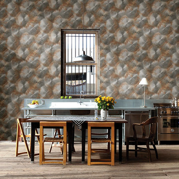 Tarnished Metal silver Metallic Texture Wallpaper