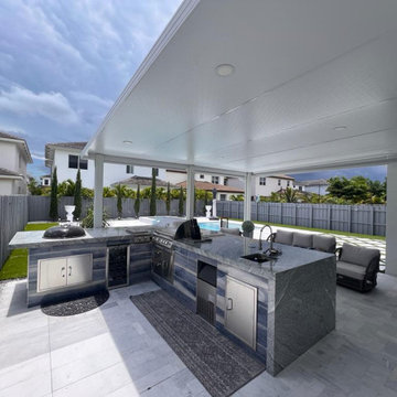 Modern Outdoor Kitchen & Covered Patio-Kendall