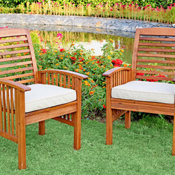 Acacia Wood Patio Chairs - Outdoor Lounge Chairs