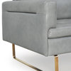 Frensen Contemporary Full Leather Sofa, Grey