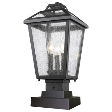 Bayland Collection 3 Light Outdoor Pier Mount Light in Black Finish
