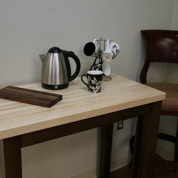 Butcher Block Country Kitchen Island and Walnut Bar Board
