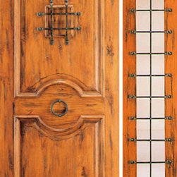 Door with One Sidelite Exterior Prehung Knotty Alder,, Speakeasy - Front Doors