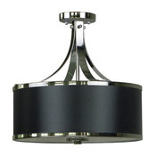 Hugo 3-Light Semi Flush, Ebony/Bronze, Black/Chrome