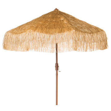 Safavieh Tiki 9' Crank Umbrella, Tan