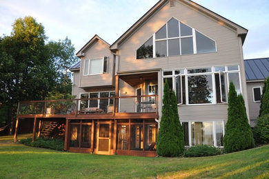 Inspiration for a transitional exterior home remodel in Burlington
