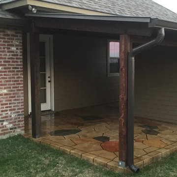 Stained Concrete Random Stone Overlay