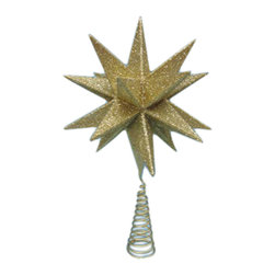 Martha Stewart Living 17 Inch Gold Glitter Star Tree Topper - Christmas Ornaments