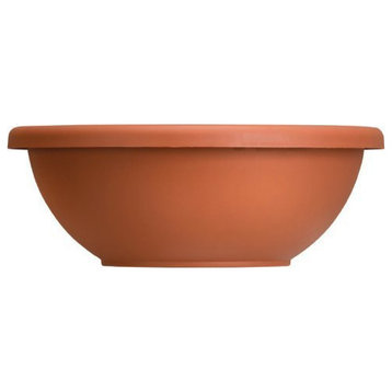Akro Mills Garden Bowl with Removable Drain Plugs, Clay Color, 14 In