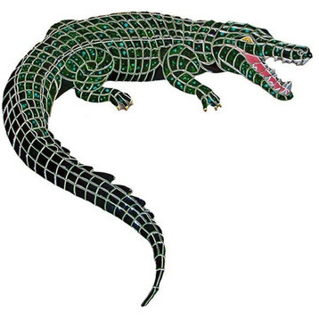 Alligator Ceramic Swimming Pool Mosaic 78"