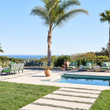 Malibu Ocean View Backyard with Pool and Outdoor Living