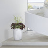 Pleat Modern Indoor Outdoor Plant Pot - 19", Alpine White
