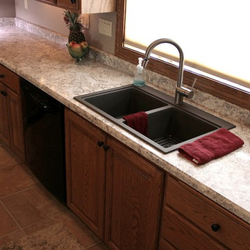 Realistic Granite Patterned Laminate Countertops in a Traditional Fargo Kitchen