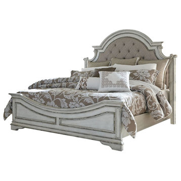 Emma Mason Signature Selecta Reid Queen Upholstered Bed in Antique White