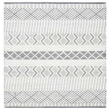 Safavieh Couture Natura Collection NAT855 Rug, Ivory/Gray, 6'x6' Square