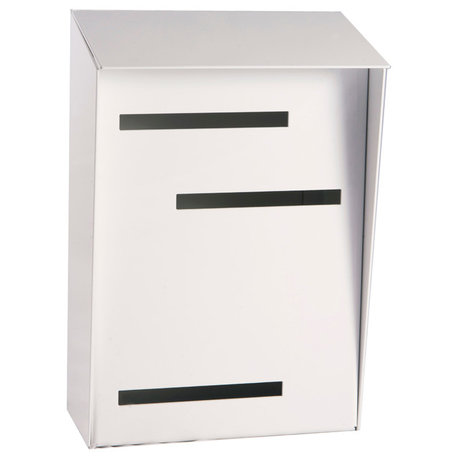 Mid Century Modern Mailbox, Vertical Large, Monochromatic, White