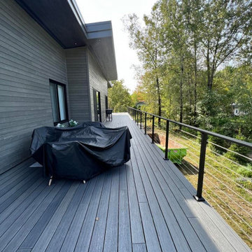 Top mounted aluminum post cable railing project in Quebec, Canada