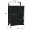 Dresser Nighstand, 4 Black Drawers Black Metal Frame, Black Oak Top