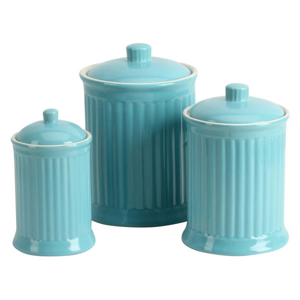 Simsbury 3-Piece Canisters Set, Turquoise