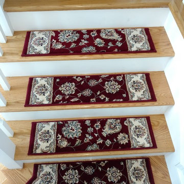 Ancient Garden 57365-1464 Red Custom Stair Treads With Pie Shapes