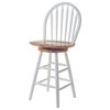 Wagner Arrow-back Swivel Seat Counter Stool, Natural & White