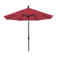 9 Foot Sunbrella Aluminum Crank Lift Push Tilt Patio Umbrella, Black Pole