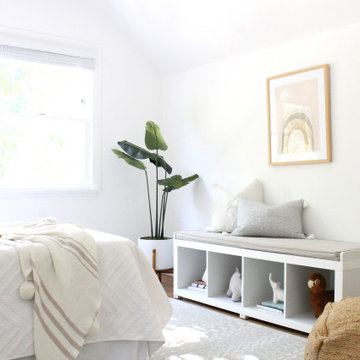 Cubby Bench with Cushion in Kids' Room Design